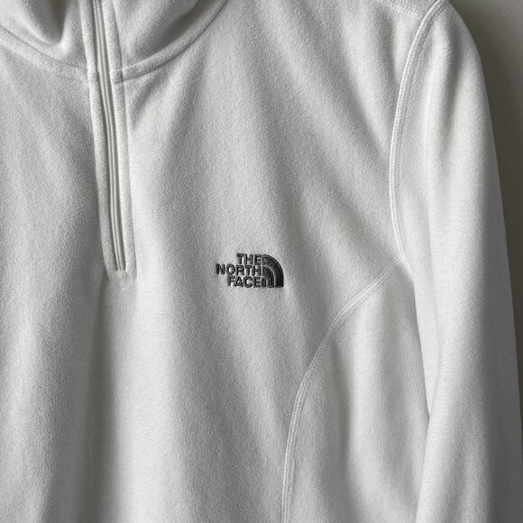 The North Face TKA 100 1/2 Zip Mock Neck Fleece Casual Sweatshirt White Large - Picture 5 of 7